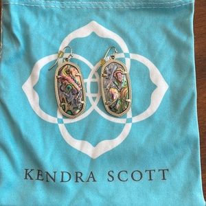 Kendra Scott Elle Gold Drop Earrings in Abalone Shell